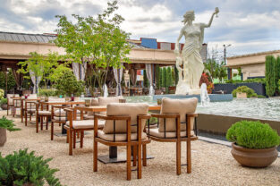 Open terrace by the fountain